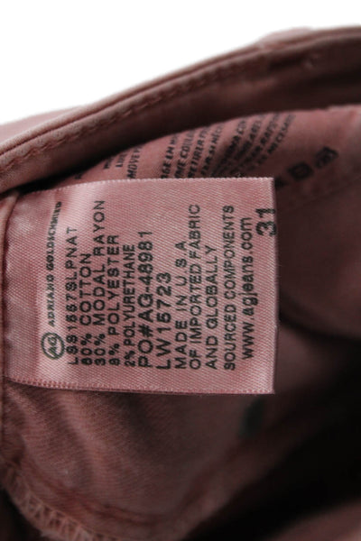 AG Adriano Goldschmied Women Cropped Ankle Pants Pink Size 31