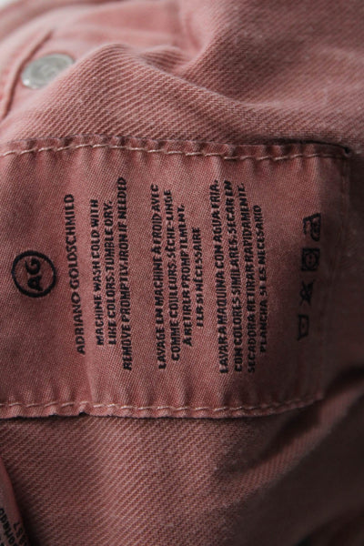 AG Adriano Goldschmied Women Cropped Ankle Pants Pink Size 31