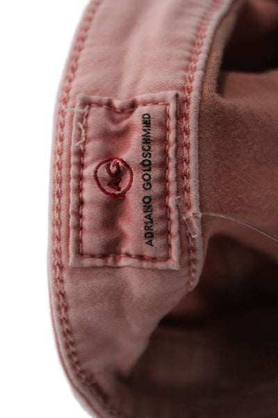 AG Adriano Goldschmied Women Cropped Ankle Pants Pink Size 31