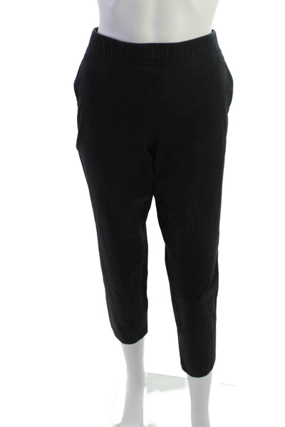 Theory Womens Black Cropped Ankle Pants Zip Closure Size 8