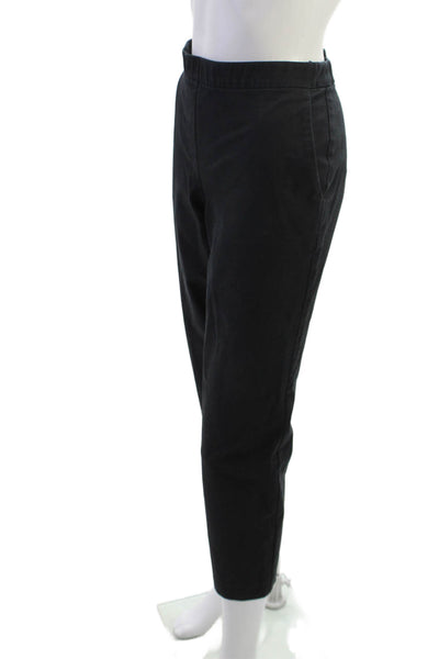 Theory Womens Black Cropped Ankle Pants Zip Closure Size 8