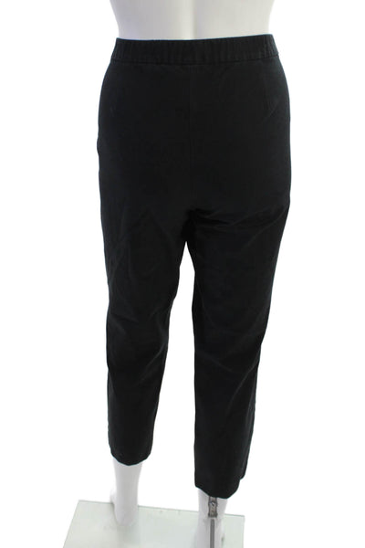 Theory Womens Black Cropped Ankle Pants Zip Closure Size 8