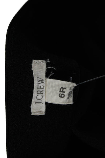 J Crew Womens Cropped Ankle Pants Black Zip Size 6
