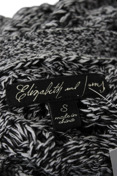 Elizabeth & James Unisex Cardigan Black Cotton V Neck Button Long Sleeve Size S