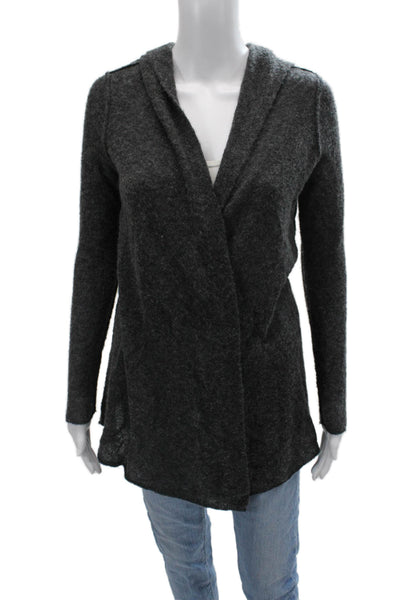 Autumn Cashmere Unisex Dark Gray Cardigan Cashmere Silk Long Sleeve Size S