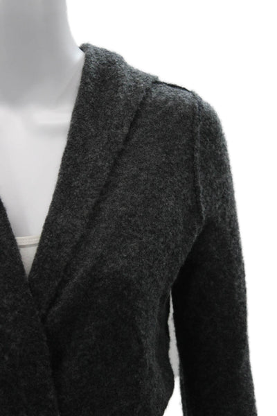 Autumn Cashmere Unisex Dark Gray Cardigan Cashmere Silk Long Sleeve Size S