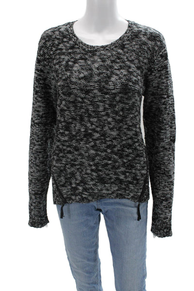 Michael Stars Unisex Black Pullover Sweater Zip Crew Neck Long Sleeve Size XS
