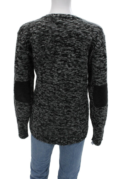 Michael Stars Unisex Black Pullover Sweater Zip Crew Neck Long Sleeve Size XS