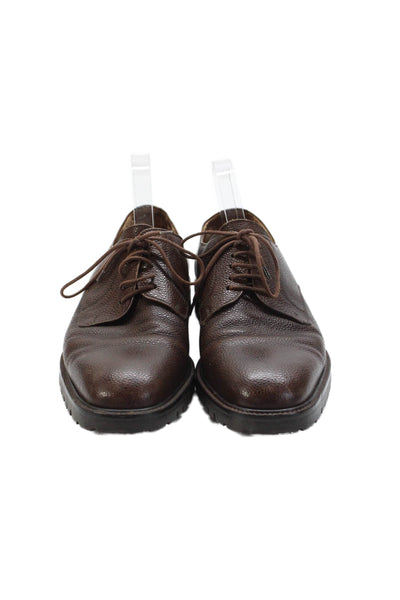 Joseph Abboud Mens Textured Leather Lace Up Oxford Shoes Brown Size 9D