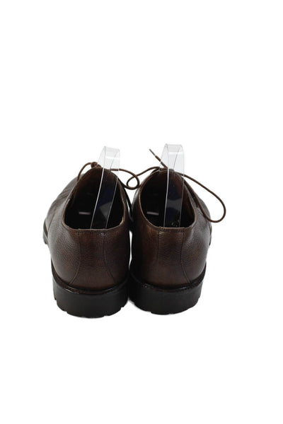 Joseph Abboud Mens Textured Leather Lace Up Oxford Shoes Brown Size 9D