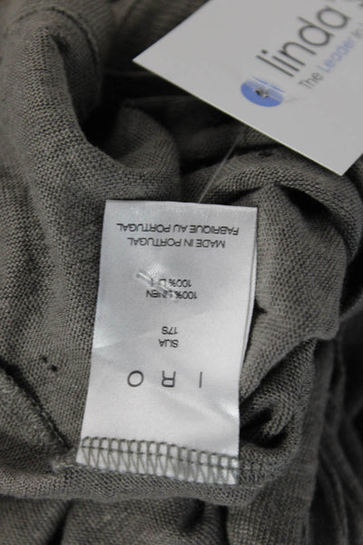 IRO Women Basic Gray Short Sleeve Crew Neck T-Shirt Nylon Spandex Size M