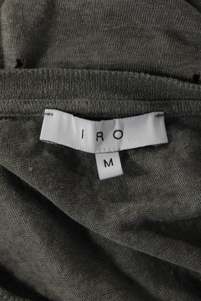 IRO Women Basic Gray Short Sleeve Crew Neck T-Shirt Nylon Spandex Size M