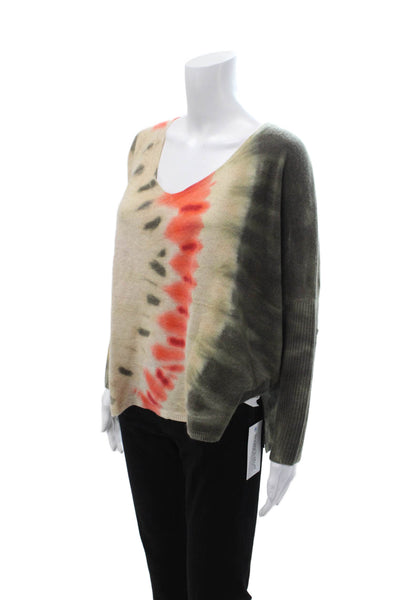 Notshy Unisex Beige 100% Cashmere V-Neck Pullover Sweater Long Sleeve Size S