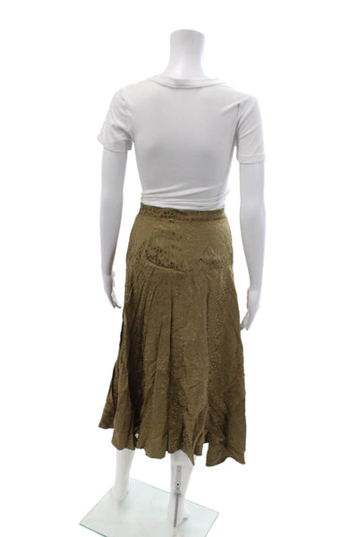 Zara Womens A-Line Peasant Skirt Brown Animal Print Viscose Size XL