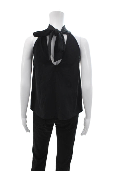 Susana Monaco Womens Sleeveless Mock Neck Tank Black Nylon Spandex Size XS