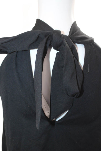 Susana Monaco Womens Sleeveless Mock Neck Tank Black Nylon Spandex Size XS