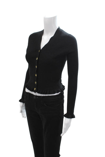 Whistles Unisex Cardigan Sweater Black V Neck Button Size XS