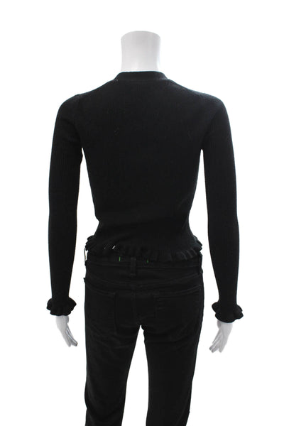 Whistles Unisex Cardigan Sweater Black V Neck Button Size XS