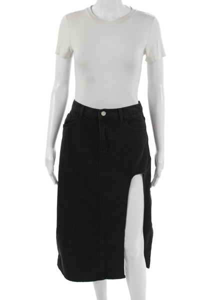 Cider Women Midi Straight Pencil Skirt Black Size S