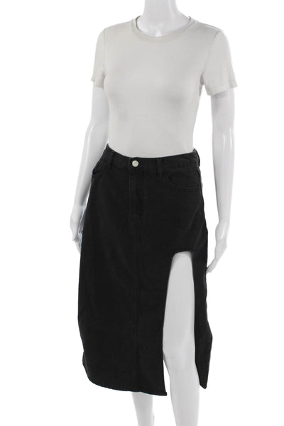 Cider Women Midi Straight Pencil Skirt Black Size S