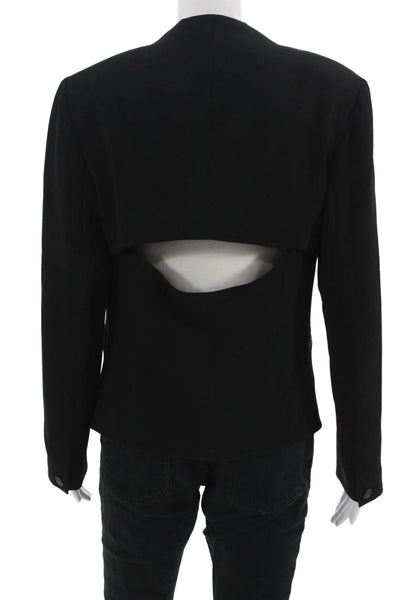 Rag & Bone Womens Cut Back Long Sleeve Lined Blazer Solid Black Size 6