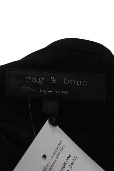 Rag & Bone Womens Cut Back Long Sleeve Lined Blazer Solid Black Size 6