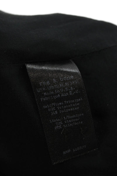 Rag & Bone Womens Cut Back Long Sleeve Lined Blazer Solid Black Size 6