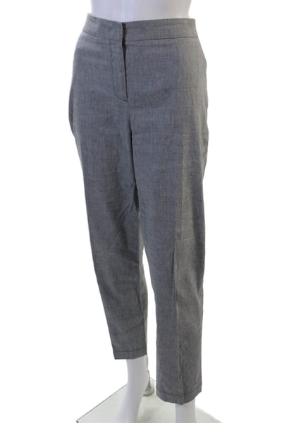 Lorena Antoniazzi Unisex Gray Linen Blend Ankle Dress Pants Hook & Eye Size 46