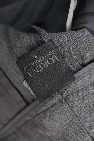 Lorena Antoniazzi Unisex Gray Linen Blend Ankle Dress Pants Hook & Eye Size 46