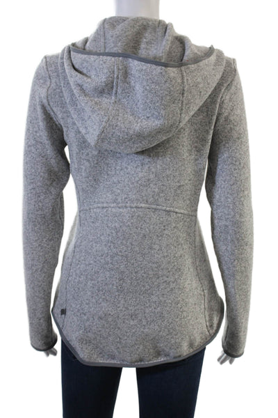 Lululemon Women Pullover Hoodie Gray Cotton Blend Zip High Neck Size 6