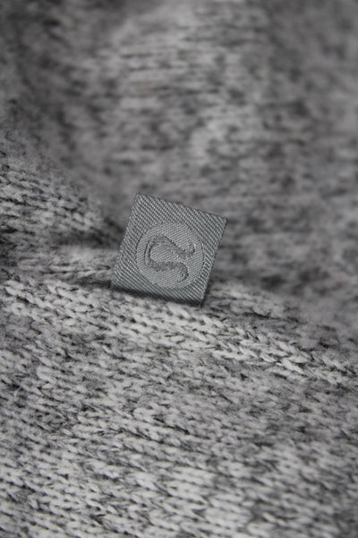 Lululemon Women Pullover Hoodie Gray Cotton Blend Zip High Neck Size 6