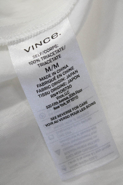 Vince Womens V-Neck Long Sleeve Solid Triacetate Blouse Size M
