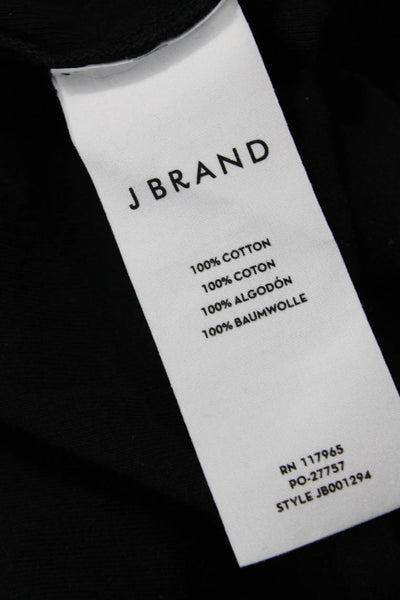 J Brand Womens Basic Black Cotton T-Shirt Short Sleeve Size M