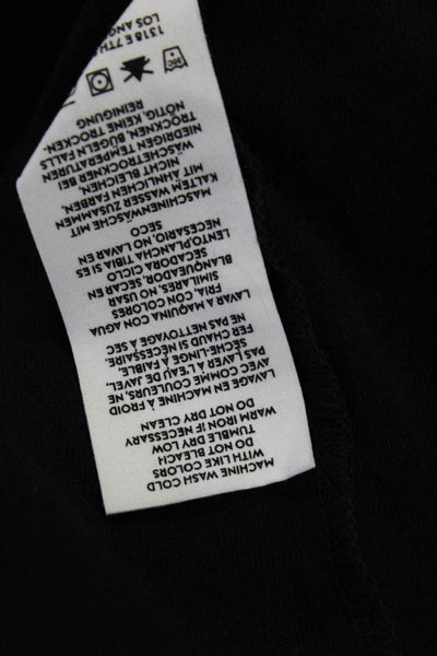 J Brand Women Basic Black Cotton T Shirt Round Neck Short Sleeve Size M