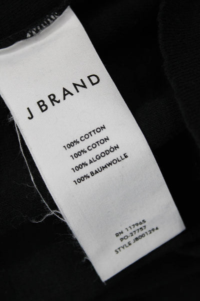 J Brand Womens Black Basic T-Shirt Short Sleeve Round Neck 100% Cotton Size M