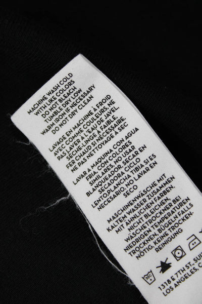 J Brand Womens Black Basic T-Shirt Short Sleeve Round Neck 100% Cotton Size M