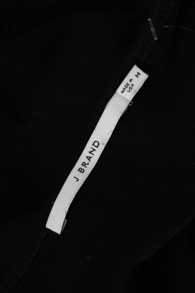 J Brand Womens Black Basic T-Shirt Short Sleeve Round Neck 100% Cotton Size M