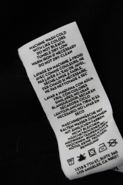 J Brand Womens Basic Tunic T Shirt Black Cotton Short Sleeve Round Neck Size M