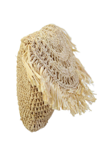 mar Y sol Womens Mini Straw Snap Closure Clutch Handbag Solid Beige