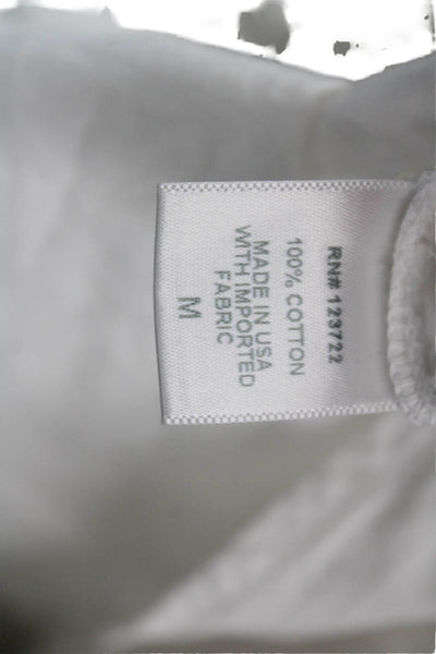 Xirena Women White Cotton Collared Button Up 3/4 Sleeve Top Basic Size M