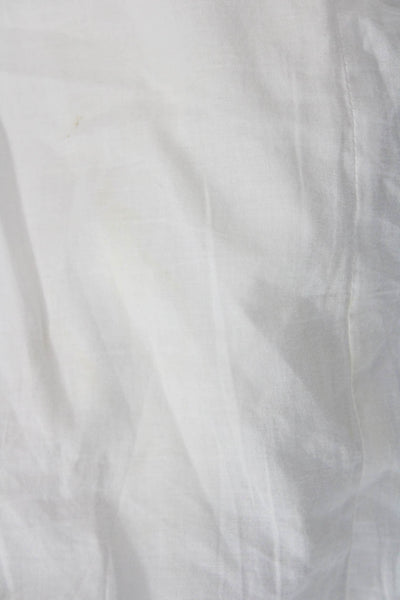 ASTR Women Maxi Sundress White Square Neck Short Sleeve Linen Viscose Size M