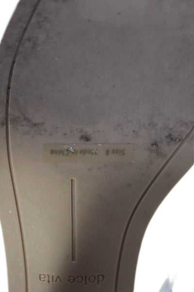 Dolce Vita Womens Leather Slip-On Square Toe High Heeled Sandals White Size 8