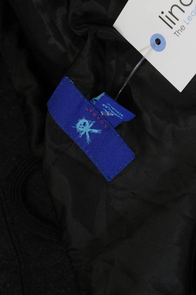 Egara Mens Black Wool Blend Button Coat Size 48