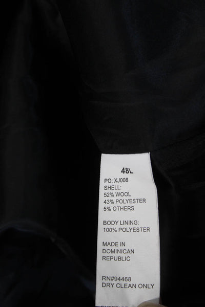 Egara Mens Black Wool Blend Button Coat Size 48