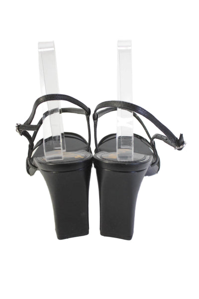Sam Edelman Women's Square Toe Strappy Ankle Buckle Sandals Black Size 9