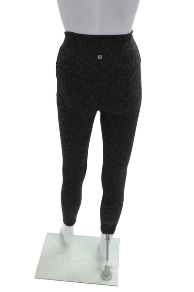 Lululemon Women Ankle Jegging Black Leopard Print Nylon Blend Size 4