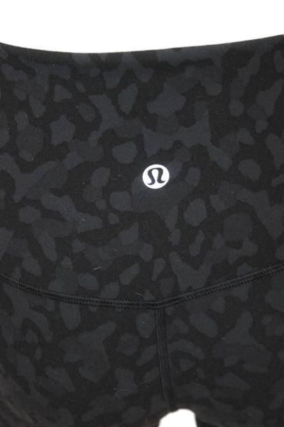 Aqua Womens Ankle Leggings Black Leopard Nylon Blend Zip Size S