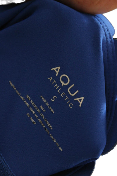 Aqua Womens Ankle Leggings Blue Polyester Spandex Size S