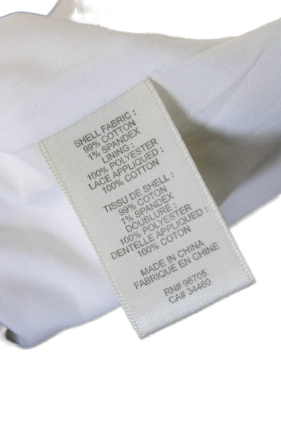 Rebecca Taylor Women Sheath Dress White Sleeveless Zip Round Neck Size 2