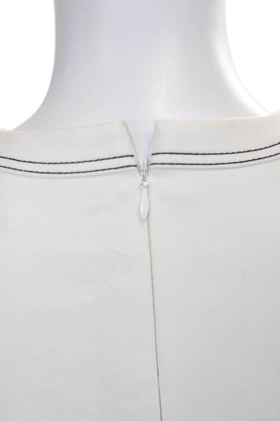 Cinq A Sept Womens Fit & Flare Mini Dress White Sleeveless Zip Size 4